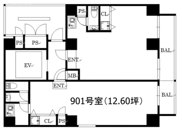 ブレステン西新宿901 間取り図