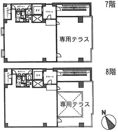 渋谷董友ビルⅣ7F~8F 間取り図