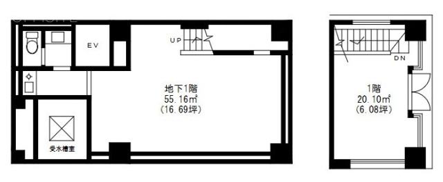 ヤマダビルB1F～1F 間取り図