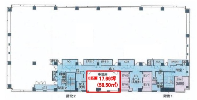 晴海アイランドトリトンスクエアオフィスタワーW棟E 間取り図