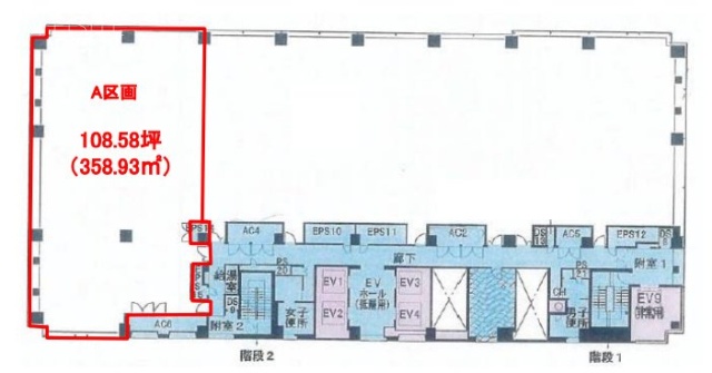 晴海アイランドトリトンスクエアオフィスタワーW棟A 間取り図