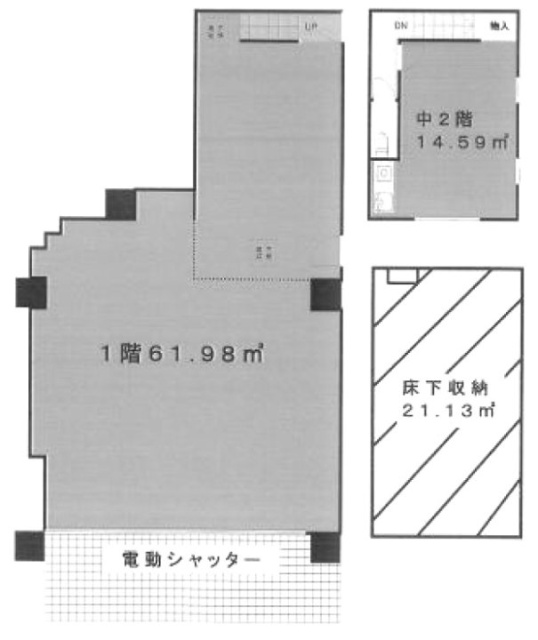 グレース日本橋ビル1F～中2F 間取り図