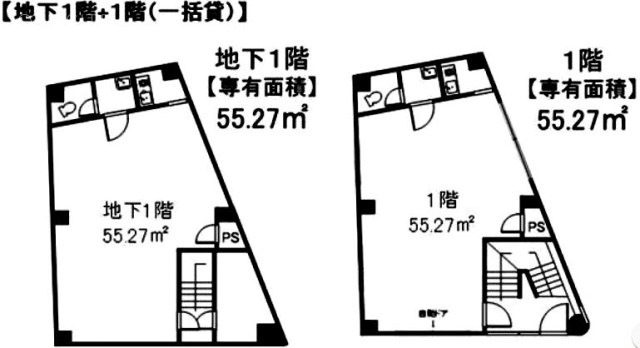 阿佐ヶ谷北6丁目ビルB1F～1F 間取り図