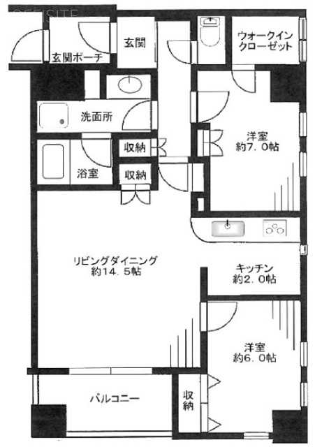 グランシティ日本橋浜町公園203 間取り図