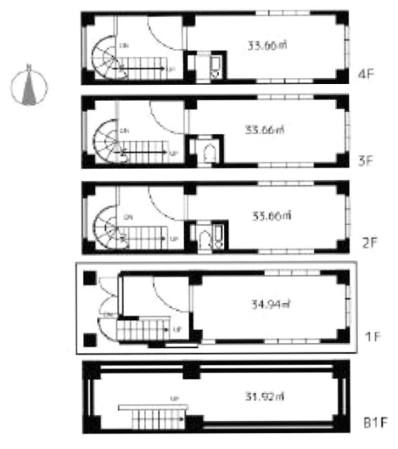 原宿館30ビルB1F～4F 間取り図