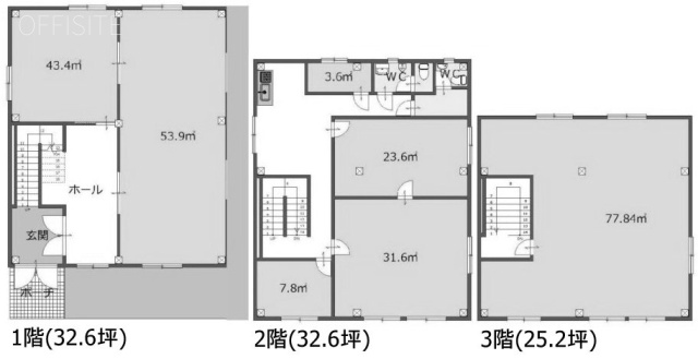 JBIビル1F~3F 間取り図