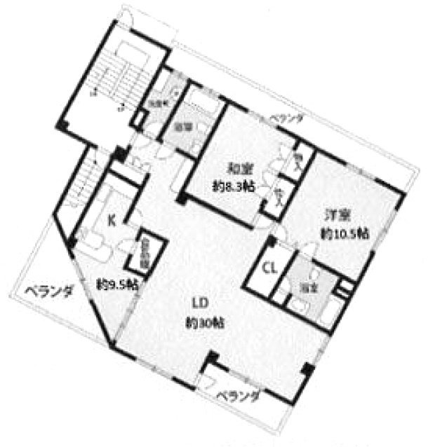 桐里タウンハウスビルB-3 間取り図