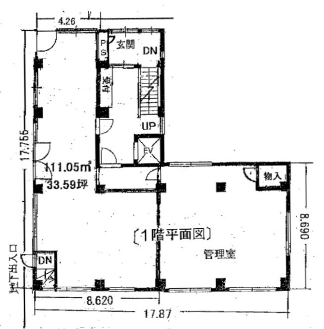 白亜ビル1F 間取り図