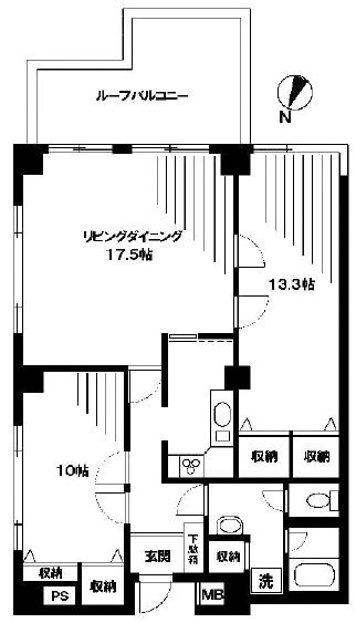 テラス外苑301 間取り図