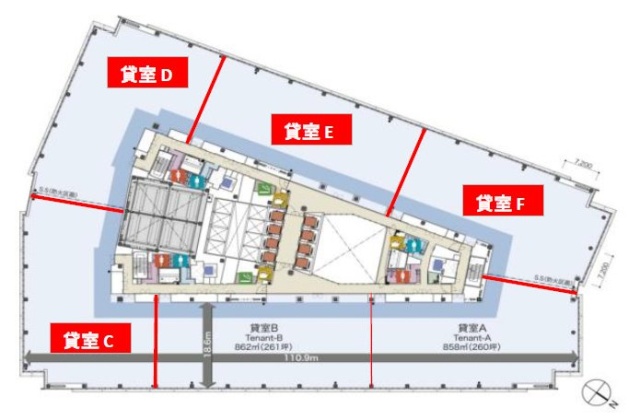 横浜アイマークプレイスビルF 間取り図