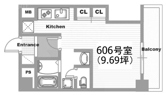 高田馬場ヒルサイドパレス606 間取り図
