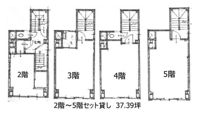 麹町平成ビル2F～5F 間取り図