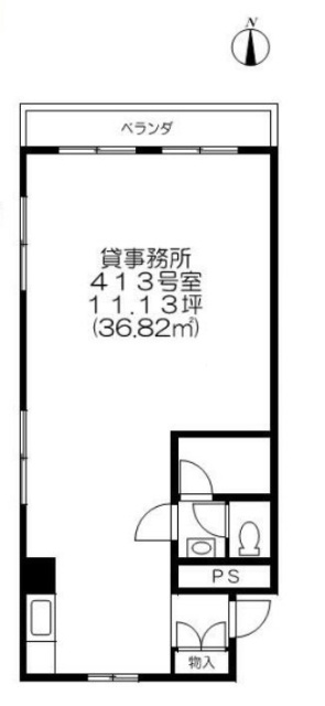 上野永谷タウンプラザ413 間取り図