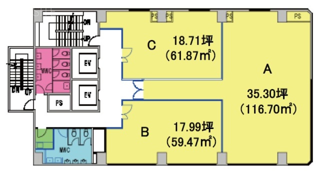 イマス西原横浜ビルB 間取り図