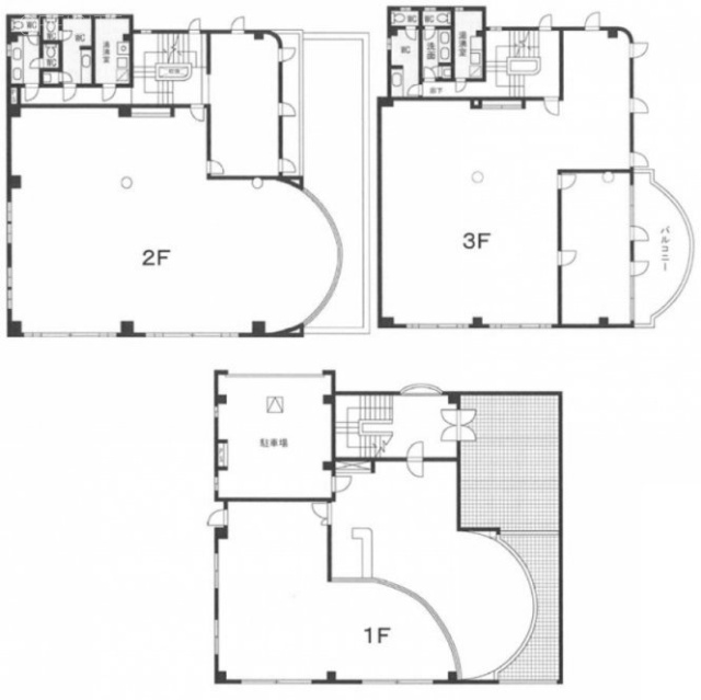 北町YKビル1F～3F 間取り図