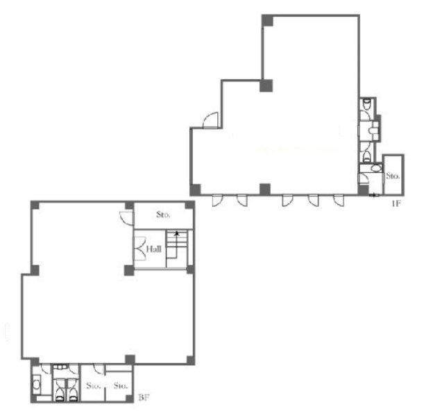 T&AビルB1F～1F 間取り図