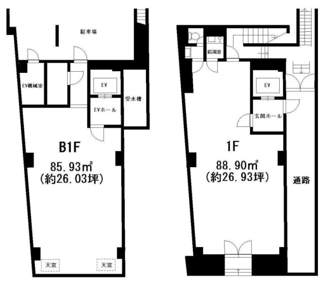 神宮前松井ビルB1F～1F 間取り図