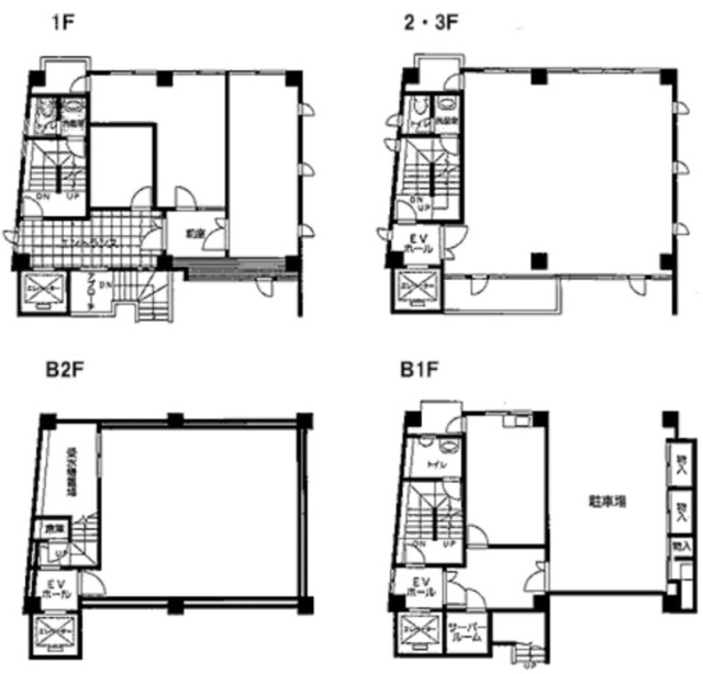 元麻布大網ビルB2F～3F 間取り図