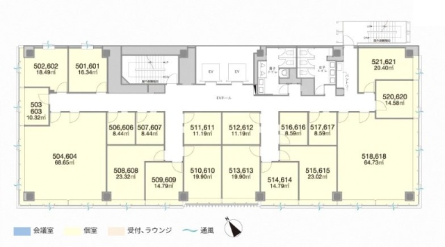 H1O八丁堀501 間取り図