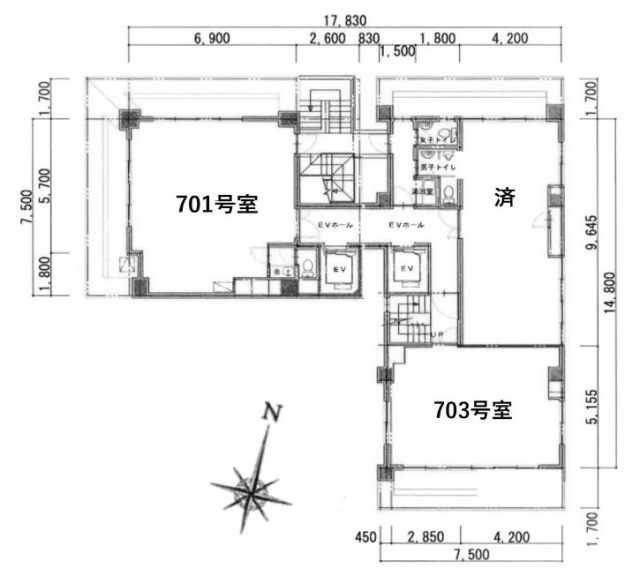 大手町宝栄ビル703 間取り図