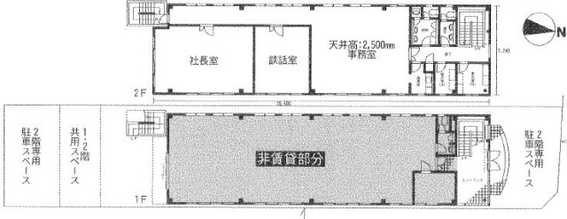 井口3丁目ビル1F～2F 間取り図