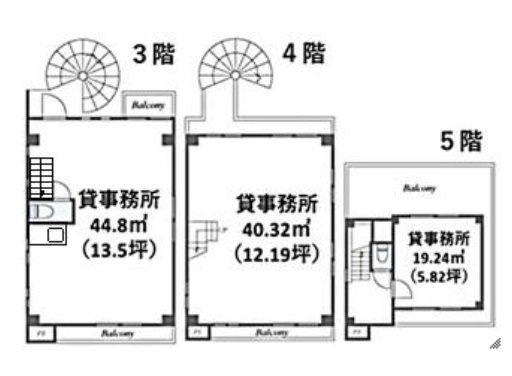 第一山本ビル3F~5F 間取り図