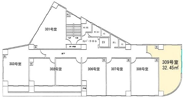 大塚中央ビル309 間取り図