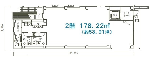 No.R赤坂見附2F 間取り図