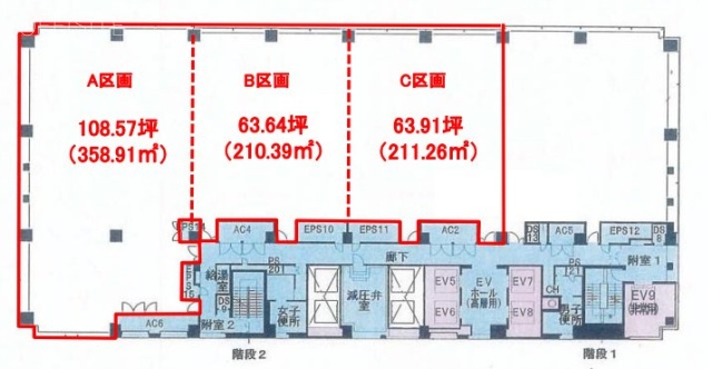 晴海アイランドトリトンスクエアオフィスタワーW棟ABC 間取り図