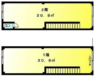 鴬谷駅前貸店舗1F～2F 間取り図