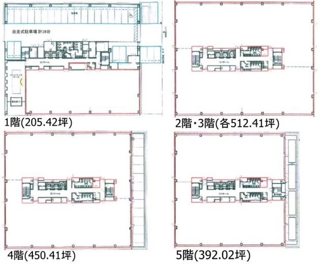 IXINAL門前仲町 (イクシナル門前仲町)1F～5F 間取り図