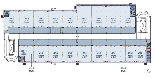 東京流通センター物流ビルA棟W3-4 間取り図