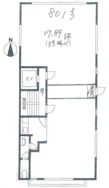 ワールドビジネスセンタービル801 間取り図