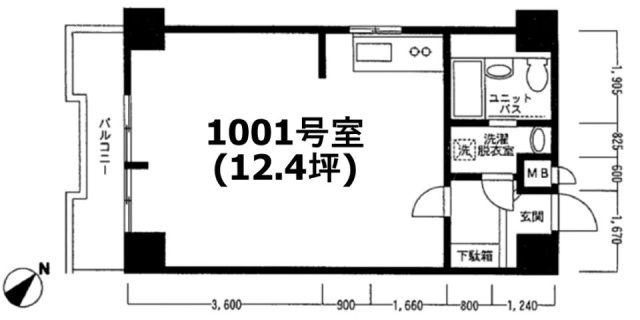 クレール八重洲通りビル1001 間取り図