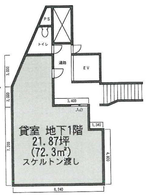 マルマン六本木ビルB1F 間取り図