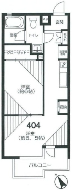 かなりマンション赤坂404 間取り図