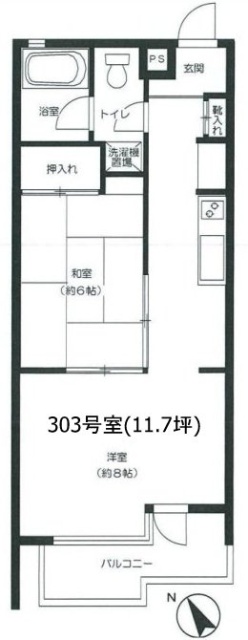 かなりマンション赤坂303 間取り図