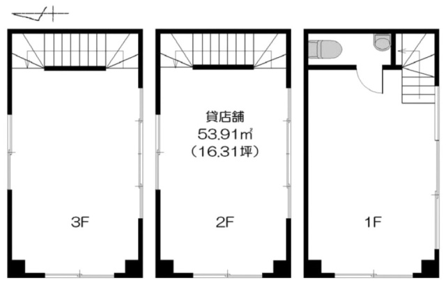 hplusビル1F～3F 間取り図