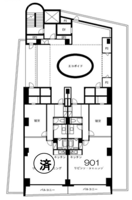 ストリーム市ヶ谷901 間取り図