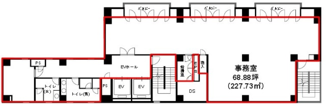 KDX鍛冶町ビル6F 間取り図