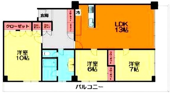 大永初台マンション401 間取り図