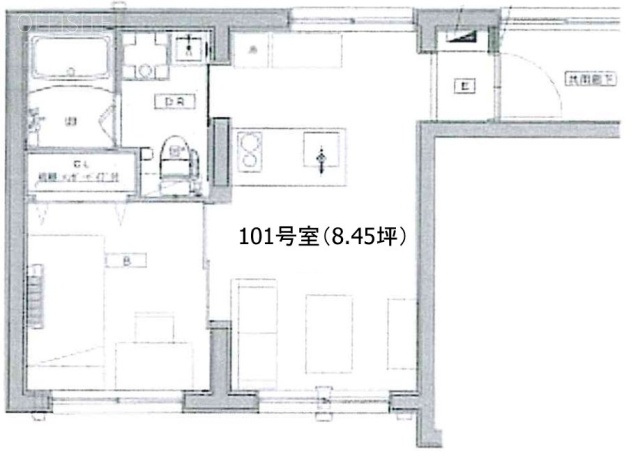 スタジオフラット101 間取り図