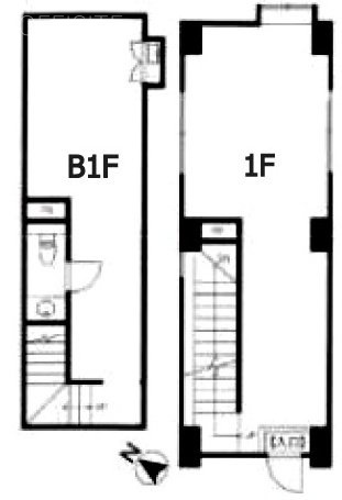 ホウトクビルB1F～1F 間取り図