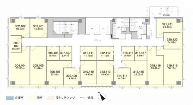 H1O八丁堀401 間取り図