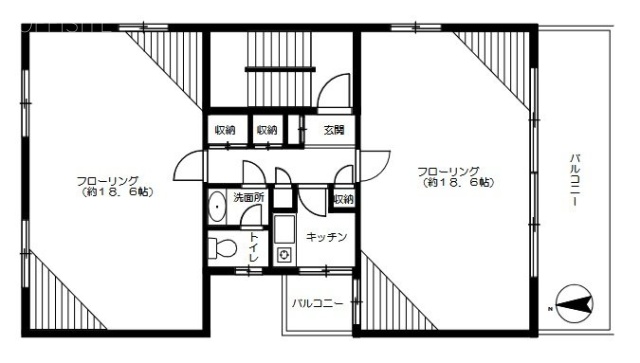 千駄ヶ谷ホワイトビル2F 間取り図