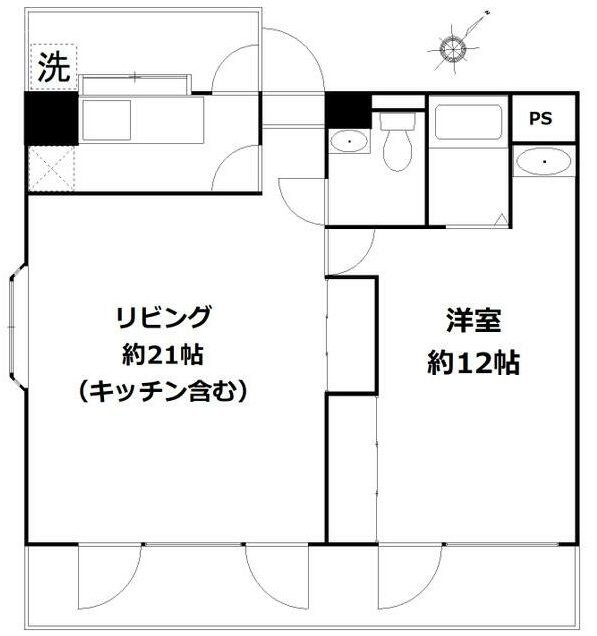 ヴェルミドール恵比寿702 間取り図