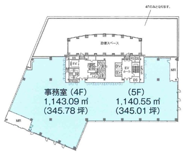 横浜ビジネスパーク(YBP)ノーススクエアⅢ5F 間取り図