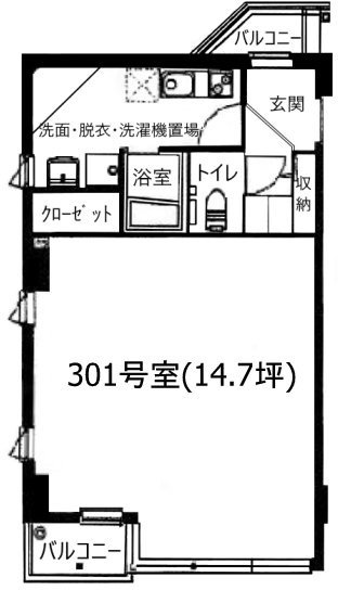 KAZU六本木301 間取り図