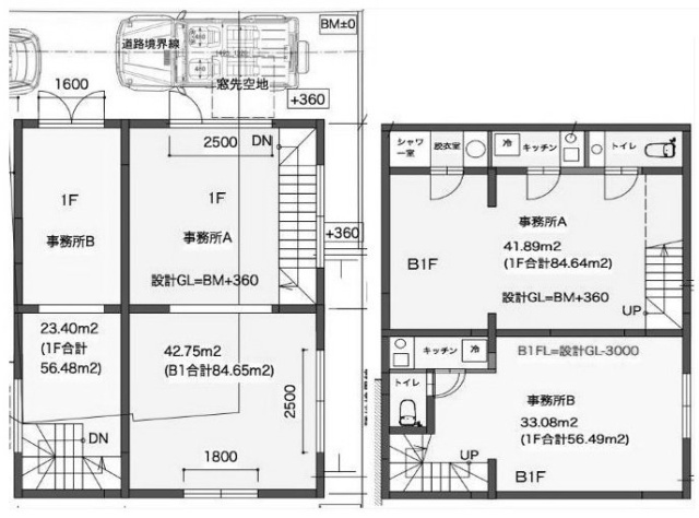 THE FOREST西麻布B1F～1F 間取り図