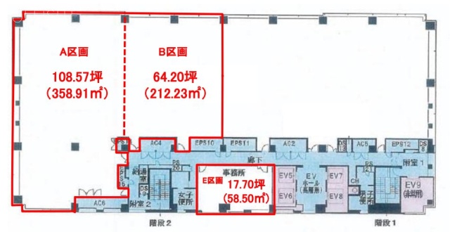 晴海アイランドトリトンスクエアオフィスタワーW棟ABE 間取り図